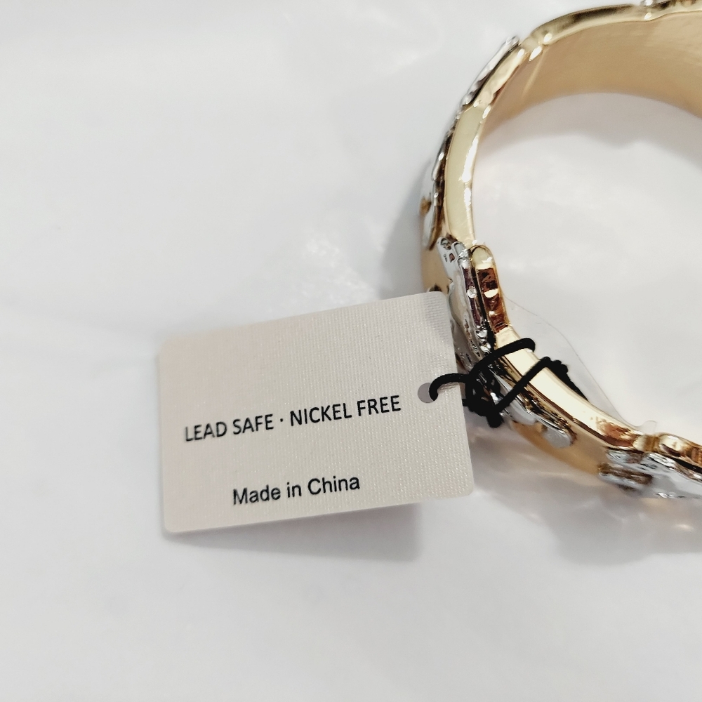 NWT Piper K Silver And Gold Bangle Bracelet With Horses - Picture 7 of 8
